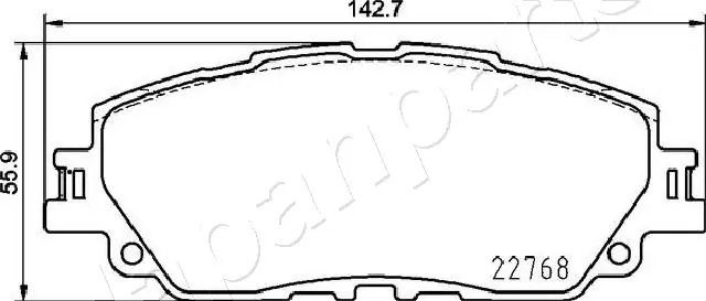 PA2026AF Japan Parts Klocki hamulcowe przednie tarczowe