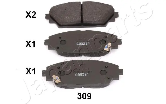 PA309AF Japan Parts Klocki hamulcowe przednie tarczowe
