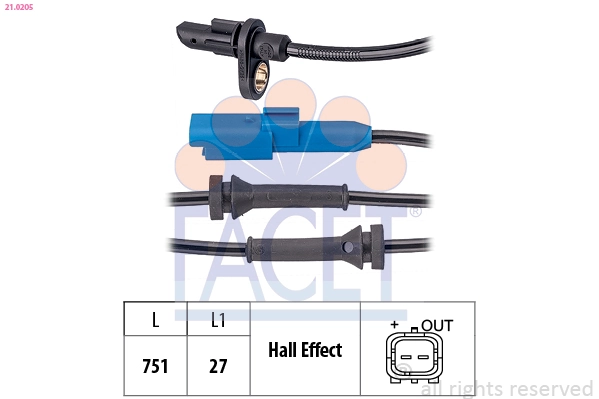 Czujnik ABS tylny Peugeot/Citroen 3556312 cena, od 23,29 USD