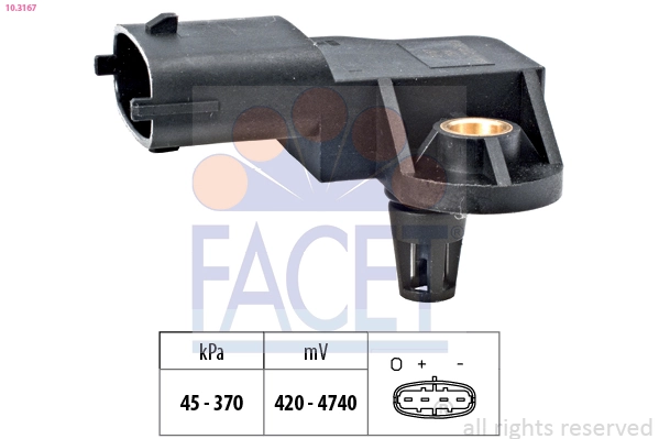 Do koszyka 12008011 Depo/Loro/Abakus Czujnik ciśnienia w kolektorze ssącym, MAP