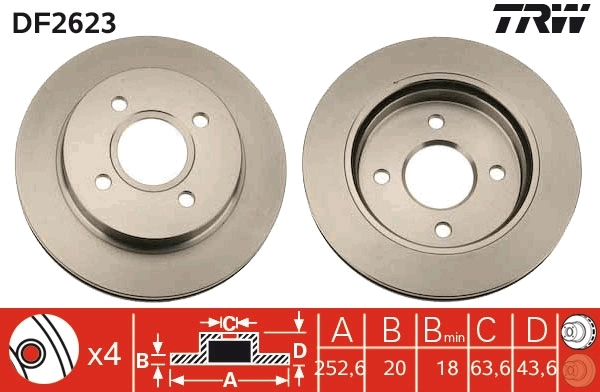 Tarcza hamulcowa tylna do Ford Mondeo II BFP