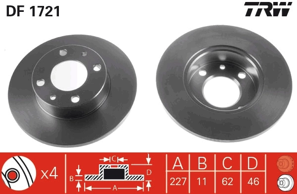  Tarcza hamulcowa przednia Fiat Fiorino 