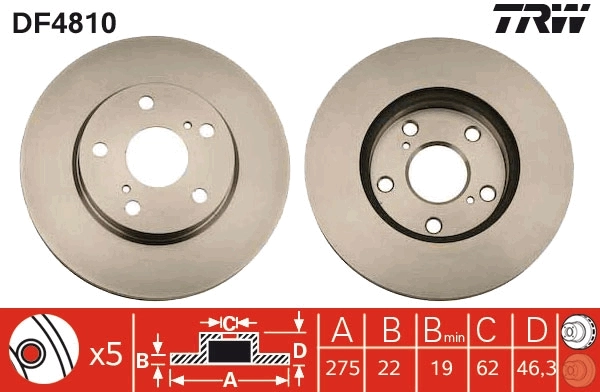 Tarcza hamulcowa przednia Toyota Corolla sedana (E12) (2002 - 2006) cena, od 49,69 USD