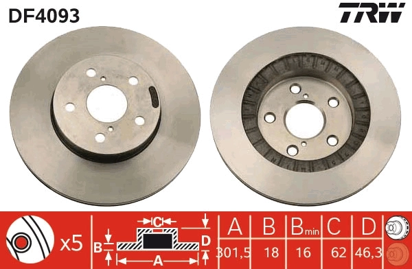 Tarcza hamulcowa przednia Toyota RAV4 I SUV (XA) (1994 - 2000) cena, od 49,27 USD