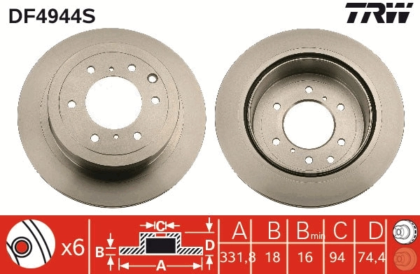 Tarcza hamulcowa tylna do Mitsubishi Pajero SPORT II KH