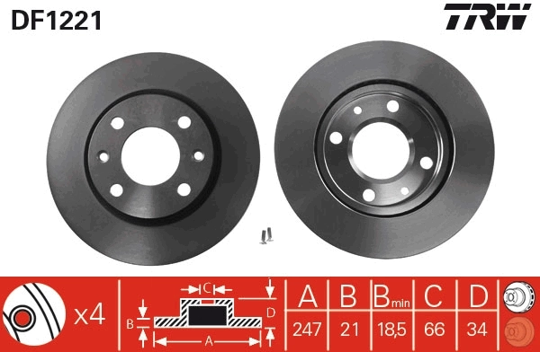 Do koszyka Tarcza hamulcowa przednia Peugeot 205 I 741A, C