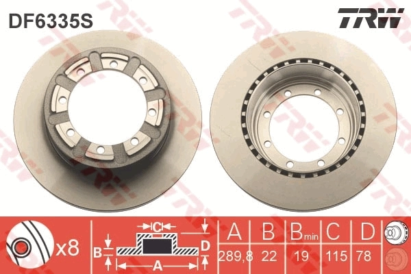 Tarcza hamulcowa tylna TRW DF6335S cena, od 65,41 USD