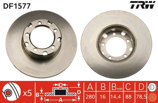 Tarcza hamulcowa przednia Mercedes Bus 207-310 awangarda (601) (1982 - 1996) cena, od 54,31 USD