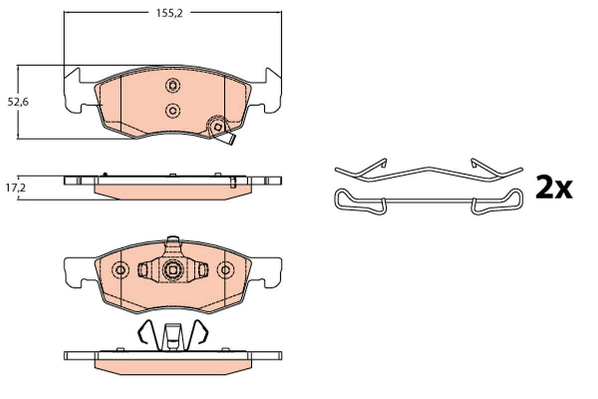 Klocki hamulcowe przednie tarczowe Peugeot/Citroen 1639382980 cena, od 26,69 USD