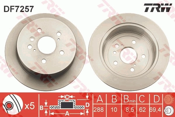 Tarcza hamulcowa tylna do Lexus RX 330/350 U3