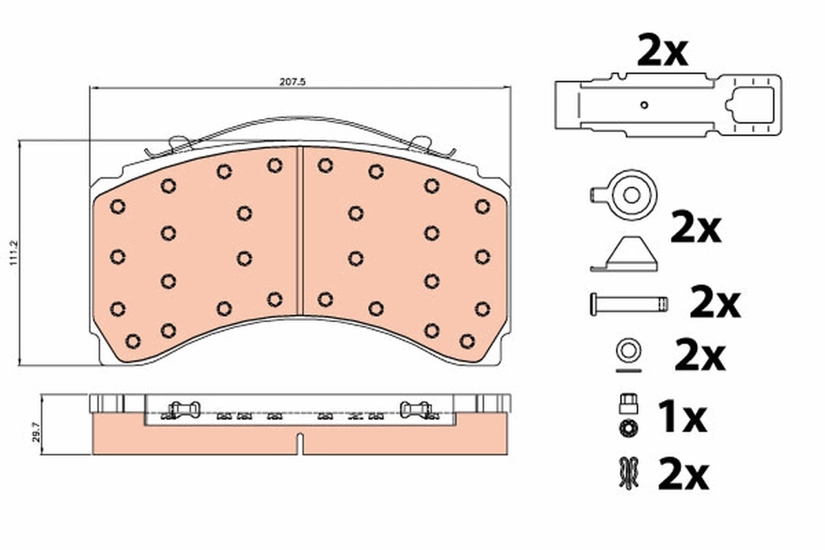 Okładziny (klocki) do hamulców tarczowych tylne Mercedes A0064201520 cena, od 86,15 USD