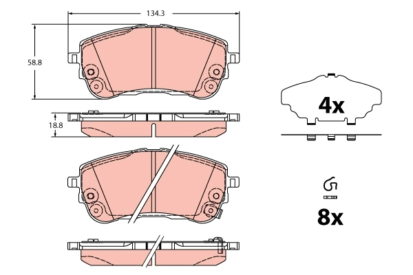 Klocki hamulcowe przednie tarczowe Toyota Corolla 