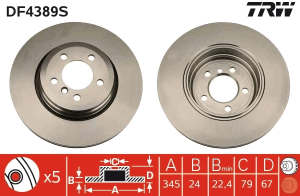 Do koszyka Tarcza hamulcowa tylna BMW 7  E65, E66, E67