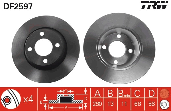 Tarcza hamulcowa przednia do Audi 80 B4 8C2