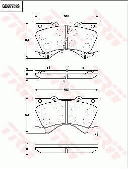 Klocki hamulcowe przednie tarczowe Toyota Land Cruiser SUV (J200) (2007 - 2021) cena, od 36,25 USD