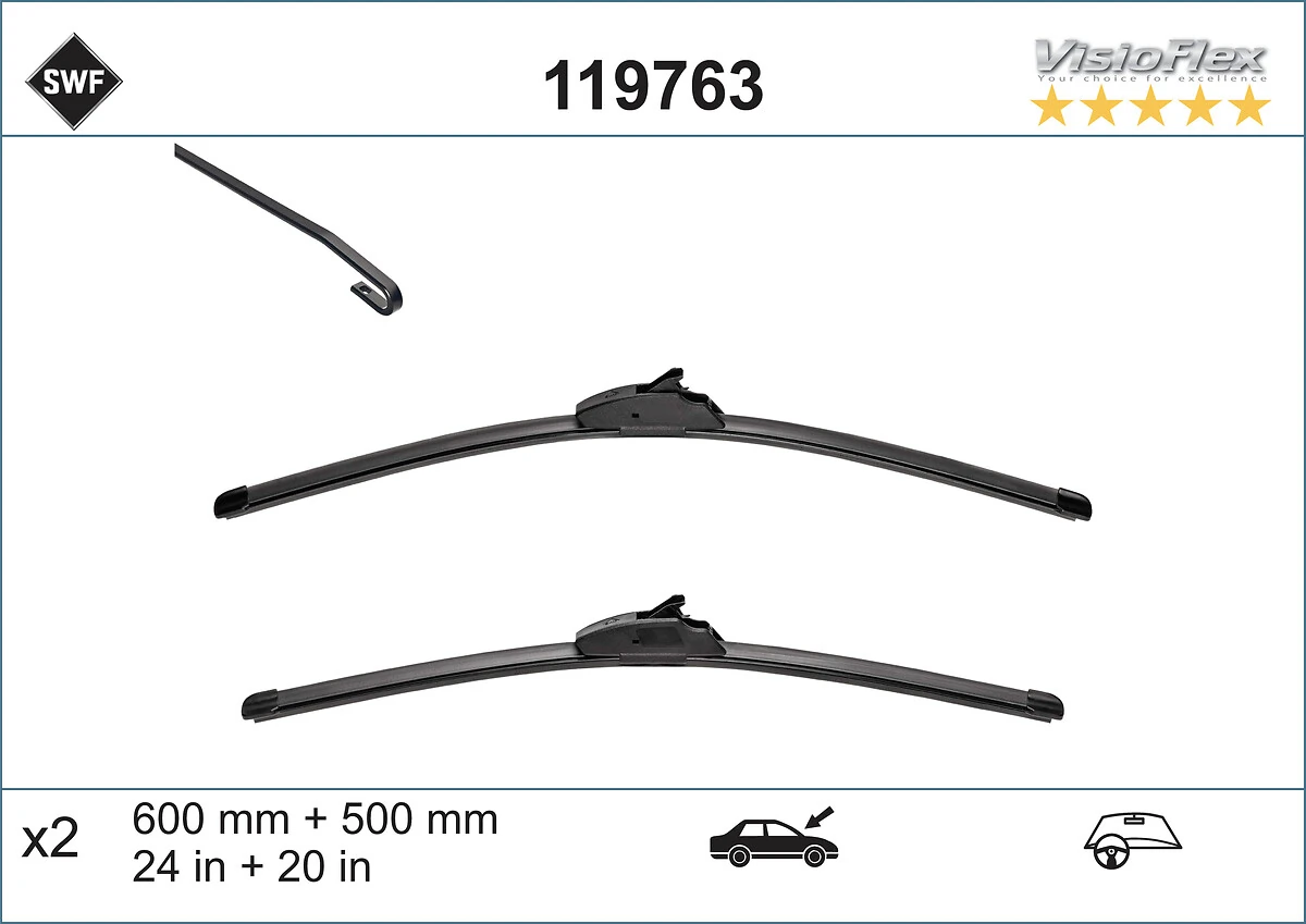  Pióro wycieraczki szyby przedniej, zestaw (2 szt.) Toyota Camry 6
