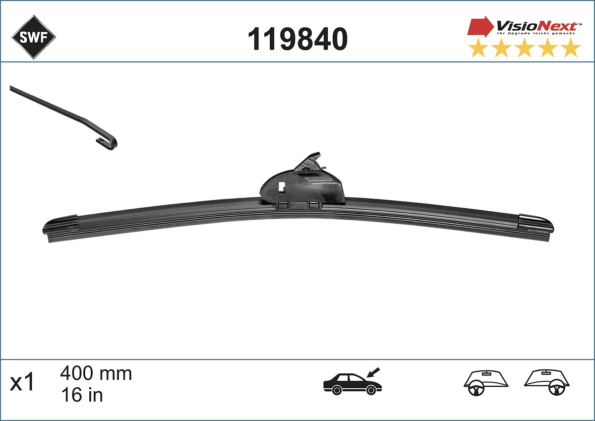 Do koszyka 119840 SWF Pióro wycieraczki szyby przedniej pasażera