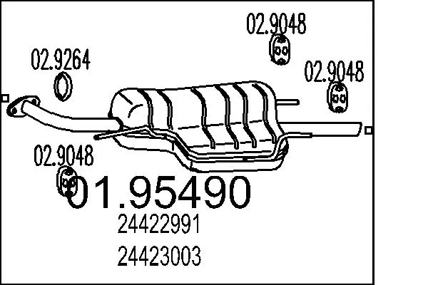 Tłumik, tylna część 24423003 General Motors