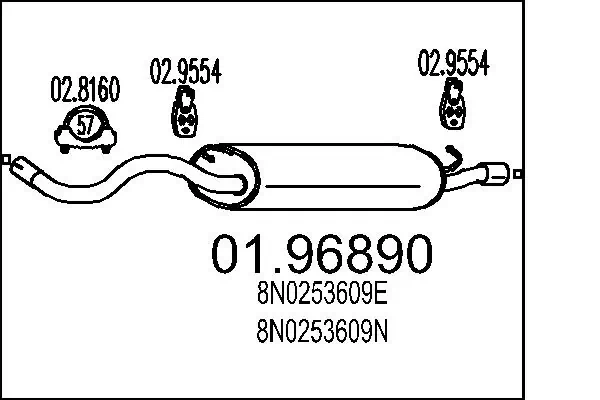 Tłumik, tylna część do Audi TT 8N3