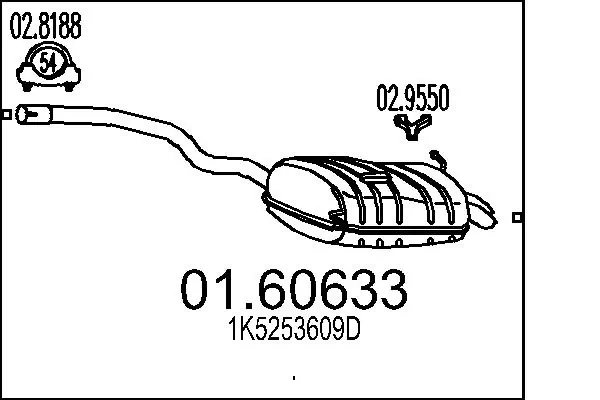 Tłumik, tylna część do Skoda Octavia 1Z3