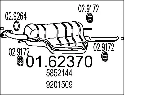 Tłumik, tylna część do Opel Astra F07
