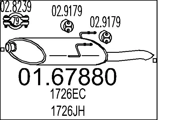 Tłumik, tylna część do Peugeot 406 8E, F
