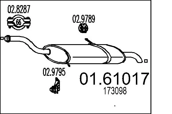 Tłumik, tylna część do Peugeot 5008 0U