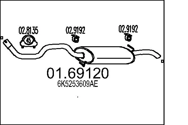 Tłumik, tylna część do Seat Cordoba 6K2, C2