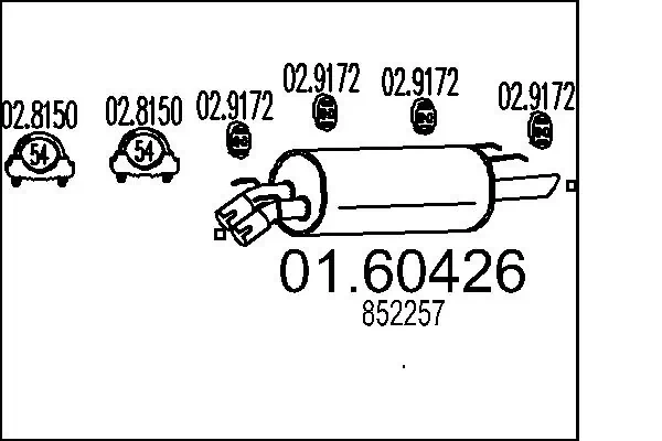 Tłumik, tylna część do Opel Omega 25, 26, 27