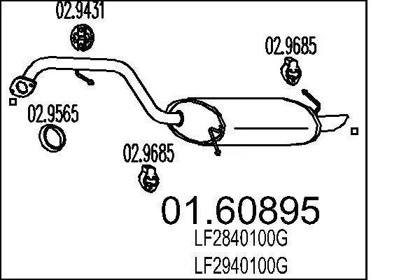 Tłumik, tylna część do Mazda 5 CR