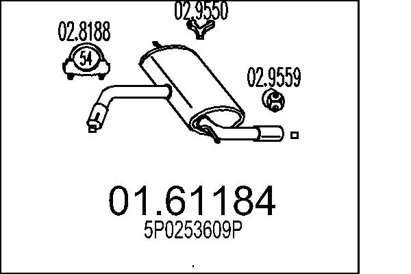 Tłumik, tylna część Seat Leon 2 1P1