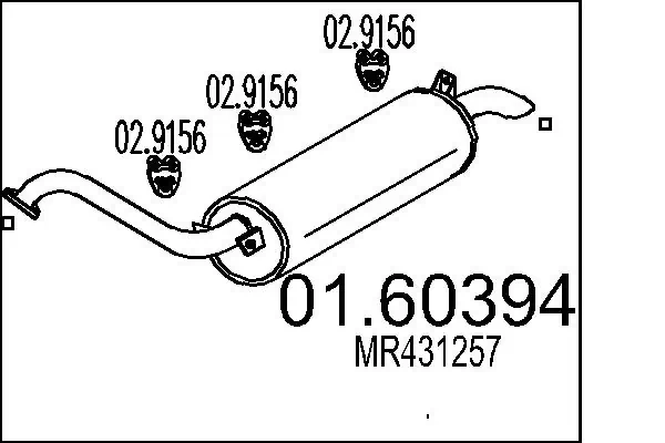 Tłumik, tylna część do Mitsubishi Pajero H60, H70