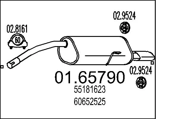 Tłumik, tylna część do Alfa Romeo 156 932