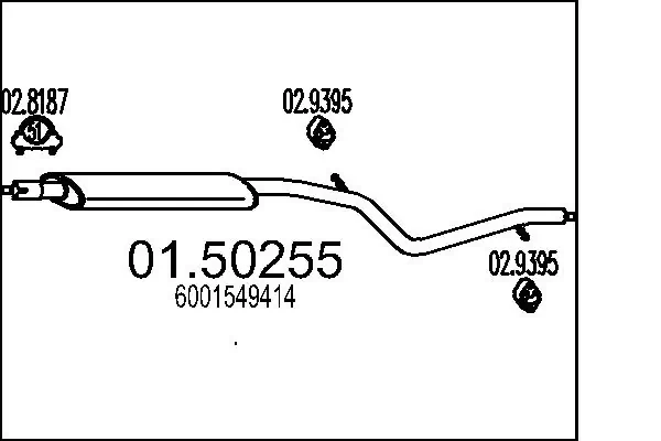 Tłumik, środkowa część Renault (RVI) 6001549414