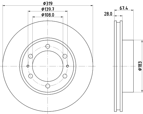 435120K140 Toyota Tarcza hamulcowa przednia