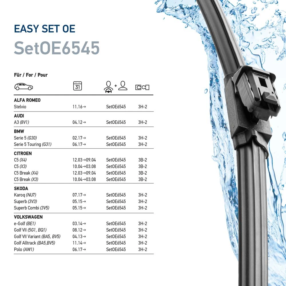 Pióro wycieraczki szyby przedniej, zestaw (2 szt.) 9XW358164121 HELLA