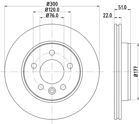 Tarcza hamulcowa tylna do Volkswagen AMAROK  2HA, 2HB, S1B, S6B, S7A, S7B