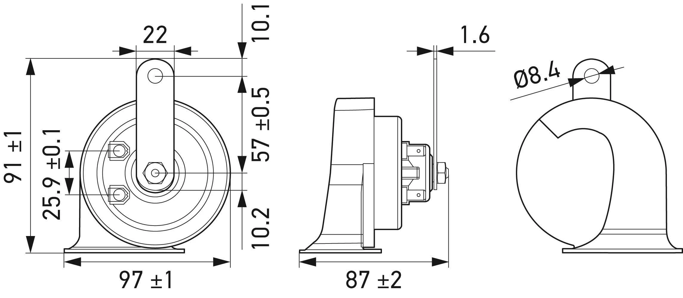 Sygnał dźwiękowy (klakson) Volkswagen Polo III sedana (6KV2) (1995 - 2001) cena, od 17,24 USD