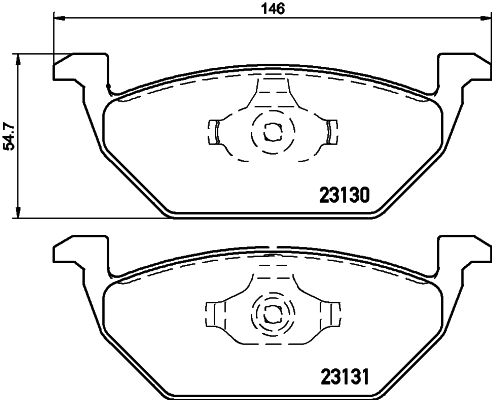 Klocki hamulcowe przednie tarczowe HELLA 8DB355008591