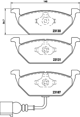 Do koszyka 8DB355008551 HELLA Klocki hamulcowe przednie tarczowe