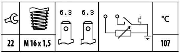 133893 Peugeot/Citroen Czujnik temperatury płynu chłodzącego