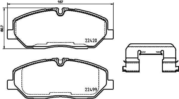 Do koszyka 5810159A00 Hyundai/Kia Klocki hamulcowe przednie tarczowe