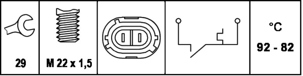 Czujnik temperatury płynu chłodzącego (włączenia wentylatora chłodnicy) Renault Laguna I