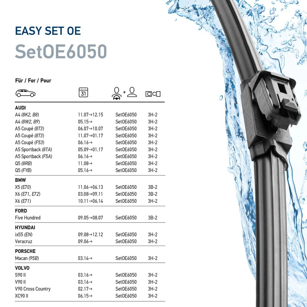 Do koszyka 9XW358164081 HELLA Pióro wycieraczki szyby przedniej, zestaw (2 szt.)