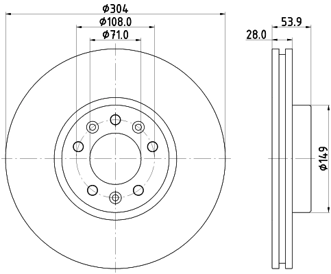 Do koszyka 1687772480 Peugeot/Citroen Tarcza hamulcowa przednia
