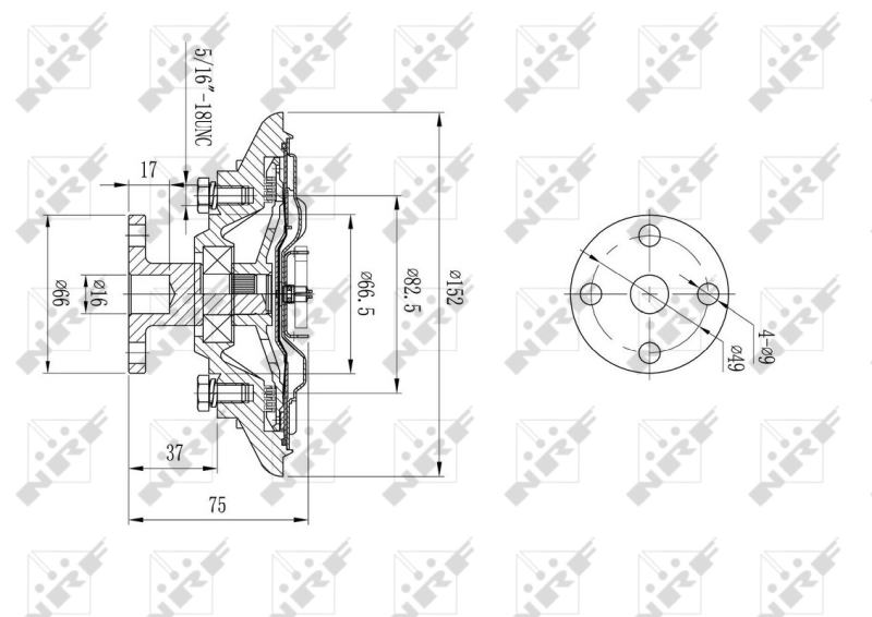 Sprzęgło wiskotyczne wentylatora chłodzenia Jeep Cherokee