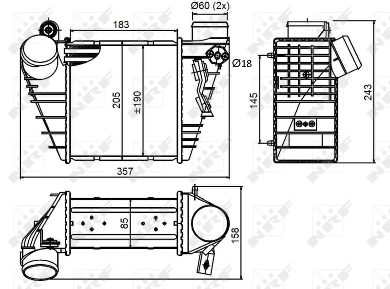 Chłodnica intercoolera Volkswagen Bora sedana (1J2) (1998 - 2005) cena, od 94,01 USD