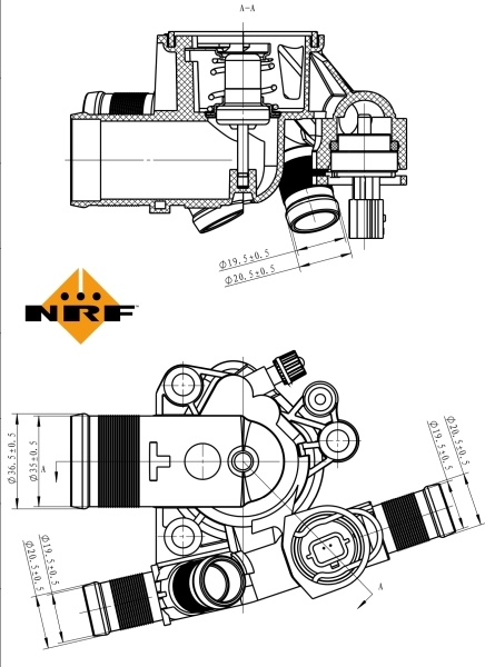 Obudowa termostatu 725045 NRF