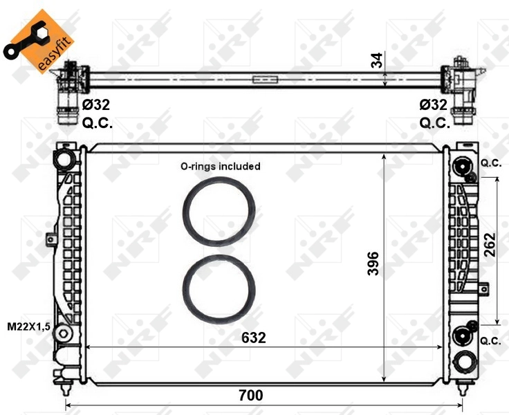 Do koszyka 710924080 Fiat/Alfa/Lancia Chłodnica silnika