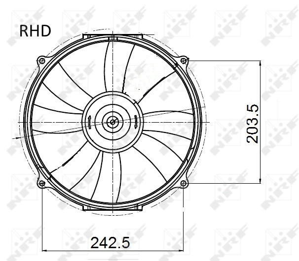 Do koszyka Wentylator elektryczny układu chłodzenia kompletny (silnik+wirnik) Mercedes C  W202